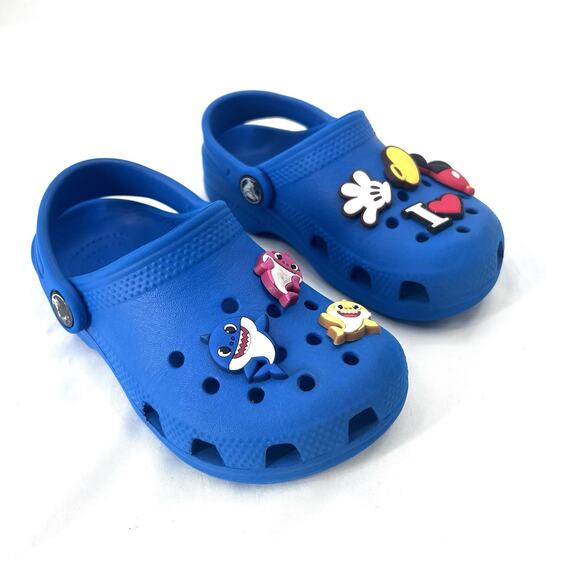 CROCS Other - Crocs Classic Clogs Blue Rubbber Sandals Shoes Kids Size C10